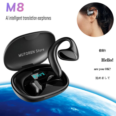 Bluetooth 5.1 Translation Headphones 144 Languages Instant Translate Smart Voice Translator Wireless Music Earphones Translator