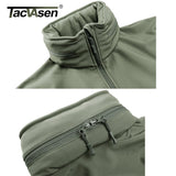 TACVASEN Winter Soft shell Water Resistant Fleece Lined Jackets Mens Hiking Tactical Waterproof Jacket Coat Clothing Windbreaker
