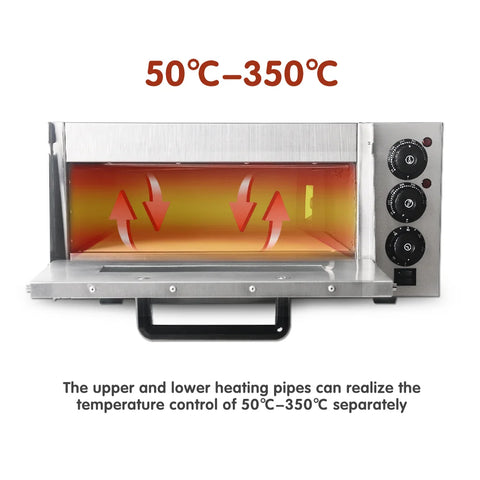 ITOP Electric Pizza Oven Baking Machine Stainless Steel Commercial / Househould Pizza Cooker Bakery Stone Dual Heating Elements