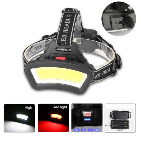 Z20 Lighting Distance Wide Angle COB LED Headlight Use 2x18650 Battery Led Headlamps USB Rechargeable Lantern For Outdoor Hiking
