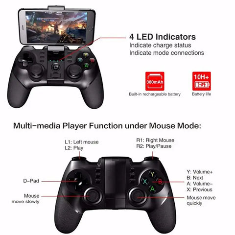 Wireless Bluetooth Controller gamepad Control for cellphone Android Phone Gaming Controle Joystick Smart Phones Tablets Console