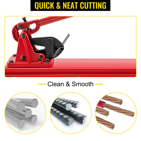 VEVOR 24in Cutting Bench Type Hand Swager Tool Wire Rope Swaging Machine with Crimper Cable Bolt Cutter Head for Copper Sleeves