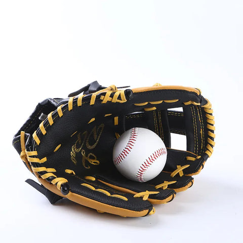 Genuine Leather Baseball Gloves for Men School Match Adults Youth Train Brown Baseball Glove Mitt Sports Equipment 11.5 "/12.5"