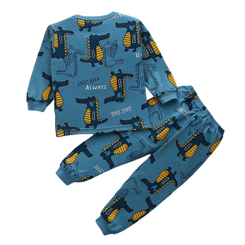 Children Pajamas Baby Clothing Set Kids Cartoon Dinosaur Sleepwear Autumn Cotton Nightwear Boys Animal Pyjamas Pijamas Set