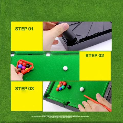 Mini Pool Table Tabletop Desktop Billiards Snooker Game with 2 Sticks & Balls Home Office Desk Stress Relief Games
