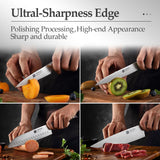 XINZUO 7PCS Kitchen Knife Set Forged German 1.4116 Stainless Steel Sharp Chef Santoku Paring Cleaver Kitchen Scissors Tool Set