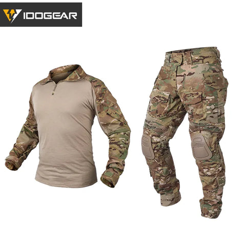 IDOGEAR Hunting Clothes camouflage uniform Gen3 Tactical Combat BDU clothes Airsoft  Paintball Multi-camo Black Clothing 3001