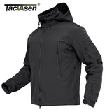 TACVASEN Winter Soft shell Water Resistant Fleece Lined Jackets Mens Hiking Tactical Waterproof Jacket Coat Clothing Windbreaker