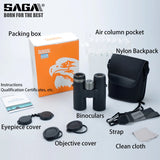 Saga High Definition Binoculars 8X42 10X42 ED Lens Camping Hunting Scopes Large Eyepiece Telescope Professional Binocular Hd