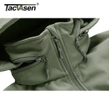 TACVASEN Winter Soft shell Water Resistant Fleece Lined Jackets Mens Hiking Tactical Waterproof Jacket Coat Clothing Windbreaker