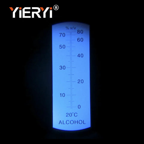 Yieryi Portable Alcohol Refractometer Design For Liquor Alcohol Content Tester 0-80% V/V ATC Refractometer With Black Bag