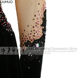 Figure Skating Dress Women Girls Velvet Rhinestones Competitions Dress Teens Kids Rhythmic Performance Ice Skating Dress