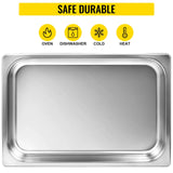VEVOR Buffet Chafing Dishes 8.5L-20.5L Gastronorm Pans Steam Table Pans Tray Stainless Steel Food Container for Party BBQ Baking
