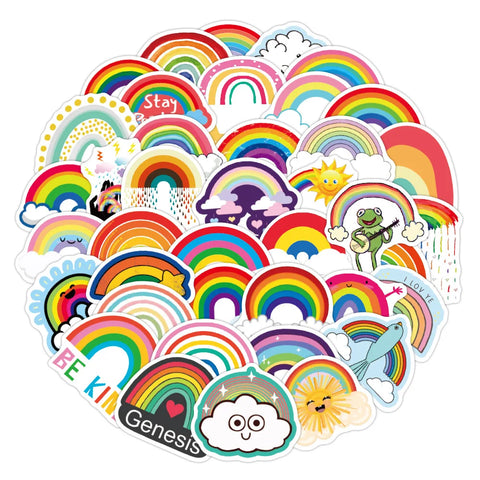 10/30/50PCS Rainbow Bridge Cartoon Waterproof Stickers DIY Skateboard Fridge Motorcycle Luggage Cute Graffiti Sticker Decal Toy