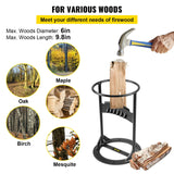 VEVOR Steel Firewood Splitter Woodworking Tools Manual Firewood Distributor Wedge Hatchet W/ Rubber Strip Firewood Distributor