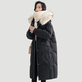 Women's Hooded Winter Jacket Ladies Black Warm Down Coats Female Fashion Loose Outerwear Clothing 2023 New