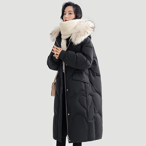Women's Hooded Winter Jacket Ladies Black Warm Down Coats Female Fashion Loose Outerwear Clothing 2023 New