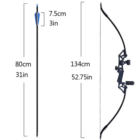 45/50lbs Metal Reverse Bow and Arrow Left and Right Hand Universal 52.75in Archery Bow Outdoor Hunting Shooting Accessories