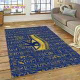 Ancient Egyptian Ideographic Sign Symbols Mythological Carpet Rug for Home Living Room Bedroom Sofa Doormat Decor,Non-slip Mat