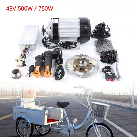 Electric Tricycle Bike Brushless Gear Motor Kit 48V 750W