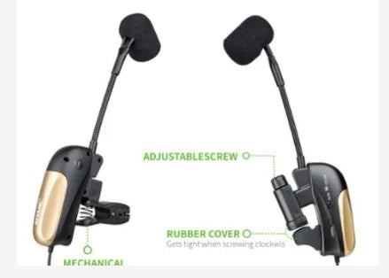 Saxophone Microphone Professional Dual Channel Wind Instrument Saxophone Wireless Microphone System MINI Portable Player Sets 2"