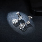 Wong Rain Classic 100% 925 Sterling Silver VVS1 3EX 7*11MM Real Moissanite Diamonds Water Drop Earrings Jewelry Anniversary Gift