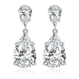 Wong Rain Classic 100% 925 Sterling Silver VVS1 3EX 7*11MM Real Moissanite Diamonds Water Drop Earrings Jewelry Anniversary Gift