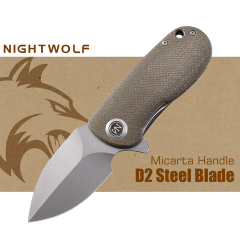 Nightwolf N03 Pocket Folding Knife for Men EDC Tool Cold D2 Steel Blade Self Defense Camping Tactical Hunt Survival Outdoor Arma