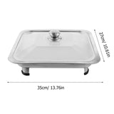 Chafing Dish Buffet Set Stainless Steel Rectangular Chafers Cover Lid Buffet Server Food Warmer Catering Pan Hot Steam