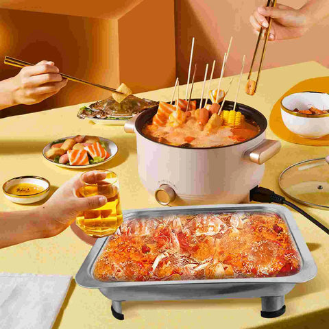 Chafing Dish Buffet Set Stainless Steel Rectangular Chafers Cover Lid Buffet Server Food Warmer Catering Pan Hot Steam
