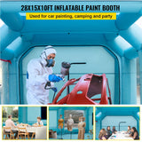 VEVOR Inflatable Paint Booth 8.5x4.6x3 m Carport Car Spray Tent W/ 2 Blowers Auto Workstation Mobile Shelter Room Outdoor Garage