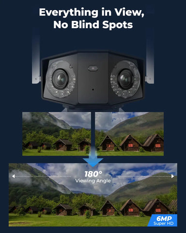 Reolink 6MP Duo 2 4G Sim Card Battery Camera Dual Lens Solar Security Wireless Outdoor Camera G750 180° Panorama Smart Home