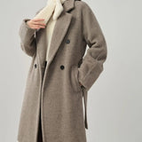 Peruvian Alpaca Wool And Camel Wool Cashmere Sweater, Women's New Double Breasted Long Jacket, Women's Clothing