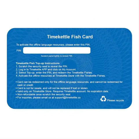 Timekettle Translator Earbuds Offline Language Digital Card-30 Fishes