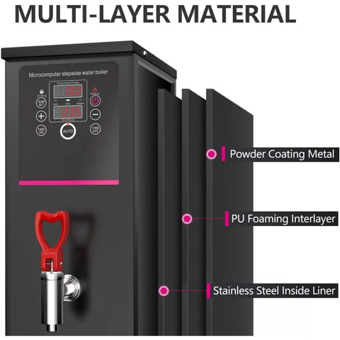 Electric commercial water dispenser countertop 10L 1500W fast heating, suitable for restaurants, homes, offices (without filter)