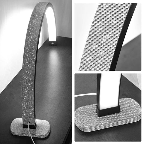 Fosoto New 30 Inch Table Nail Lamp with Diamond 40W Pink White Black LED Half Moon Light for Nails Salon Tattooing