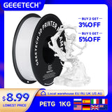 GEEETECH 1Kg 1.75mm PETG Filament For 3D Printer Filament Vacuum Packaging Overseas Warehouses Fast Ship