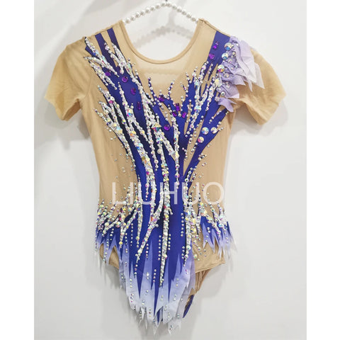 LIUHUO Ice Skating Dress Women Girls Purple Competition Dance Costumes Teens Rhythmic Gymnastic Leotards Dancewear Wholesale