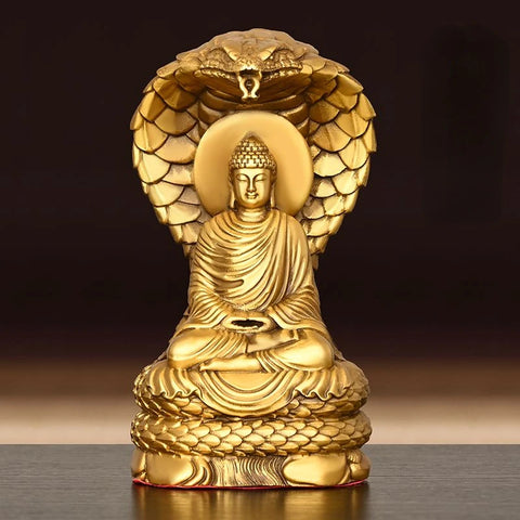 Pure Copper Shakyamuni Home Buddha Hall Crafts Copper Buddha  Statue Home Living Bedroom Feng Shui Ornaments