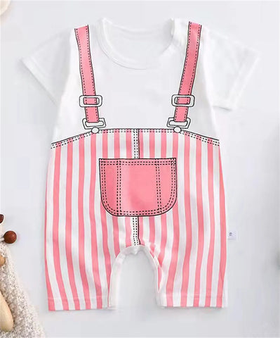 3 6 9 12 24 Months Infant Toddler Rompers Cotton Summer Baby Boys Thin Rompers Short Sleeve Newborn Cartoon Baby Girls Bodysuit