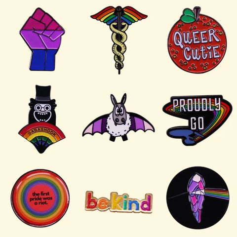 Perfect Quality Bisexual Pride Flag Bat Queen Enamel Pins Custom Pan Sexuality Lapel Badges Backpack Hat Gay LGBT Jewelry Gifts