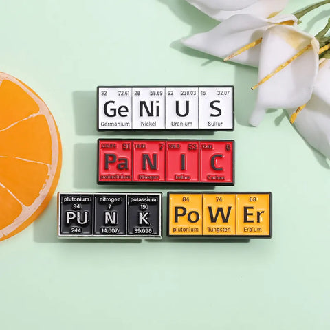 Chemical Element Enamel Pin Lapel Badge Jewelry for Chemistry Students