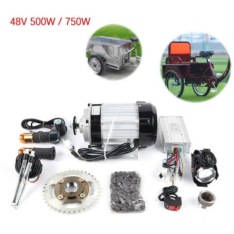 Electric Tricycle Bike Brushless Gear Motor Kit 48V 750W