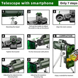Portable Zoom HD 5000M Telescope Folding Long Distance Mini Powerful Telescope for Hunting Sports Outdoor Camping Travel