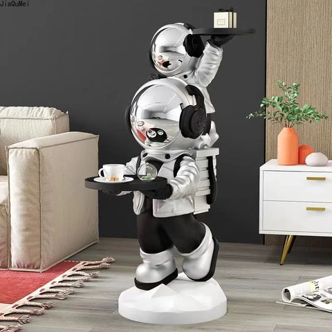 Parent-child astronaut statue, room decoration astronaut sculpture, Nordic home decoration statue, living room decoration