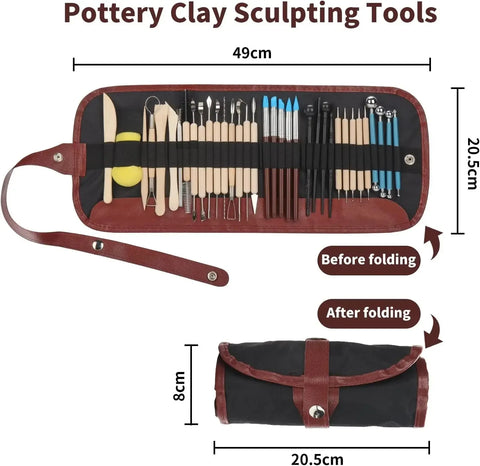 Pottery Clay Sculpting Tools Kit 43 Pcs/Set Ceramic Wax Clays Carving Tool for Art Craft Pottery Sculpting Modeling Tool Kit DIY