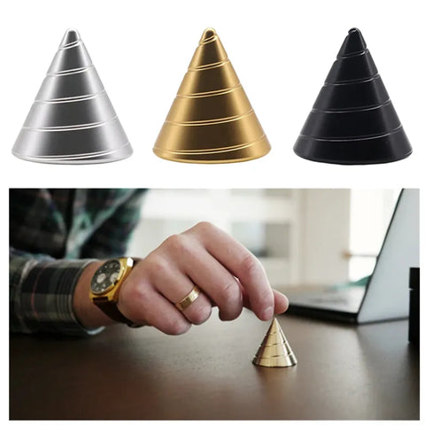 Metal Desktop Fidget Spinner for Stress Relief - Cone Gyroscope for ADHD Autism Anxiety