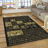Ancient Egyptian Ideographic Sign Symbols Mythological Carpet Rug for Home Living Room Bedroom Sofa Doormat Decor,Non-slip Mat