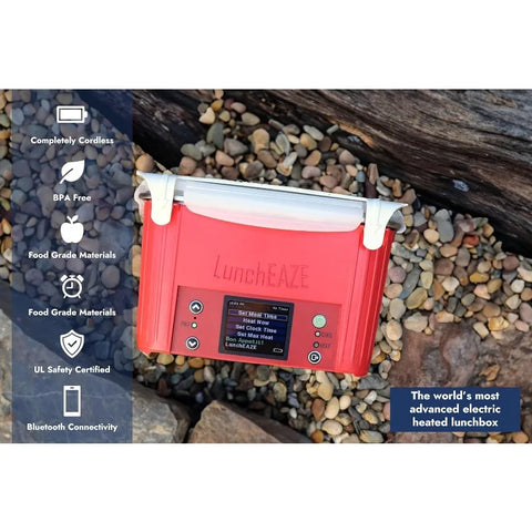 LunchEAZE Electric Lunch Box–Self-Heating,Cordless,Battery Powered Food Warmer for Work, Travel, Students – 220°F Heat, BPA Free