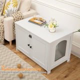 HOOBRO Cat Litter Box Enclosure Wooden Pet House End Table Hidden Cat Washroom Furniture With Divider Large Space Living Room